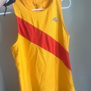 Tracksmith Yellow and Red Racing Singlet